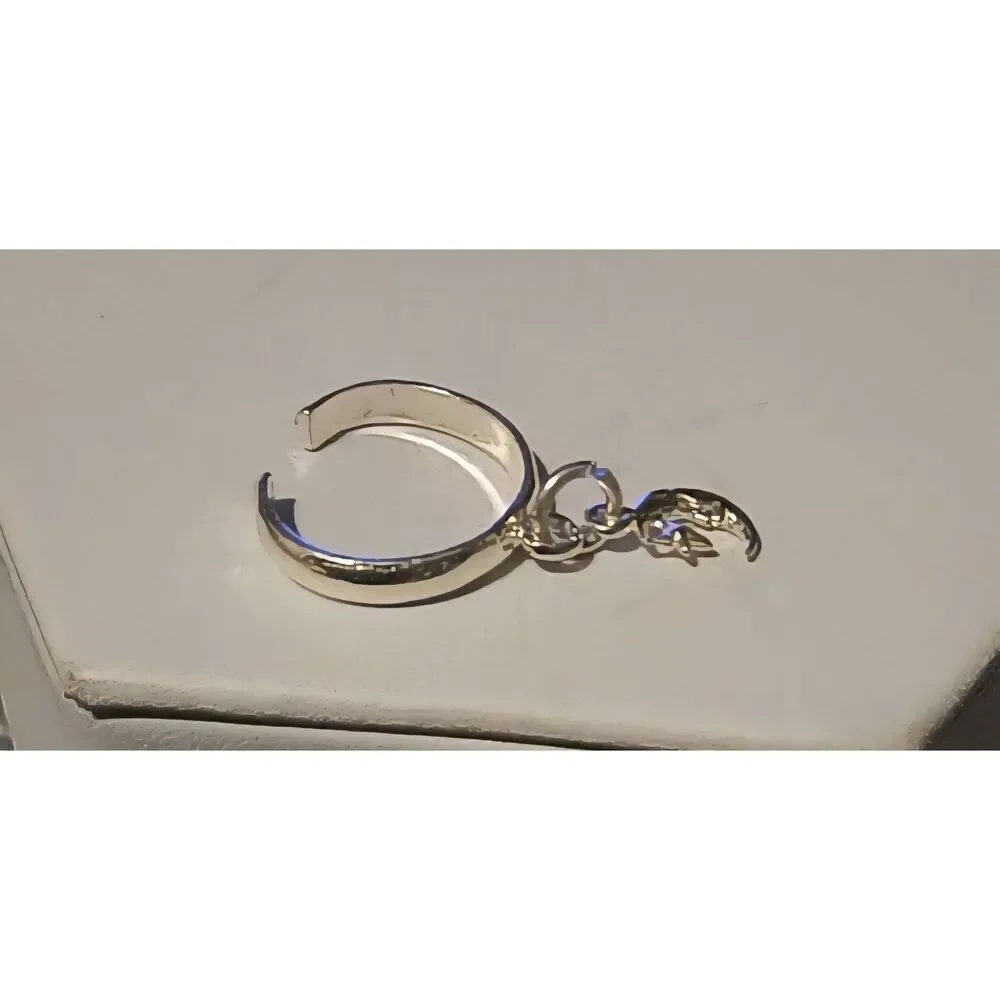 NEW~Super Cute 925 Sterling Silver Dangling Moon & Star Toe Ring